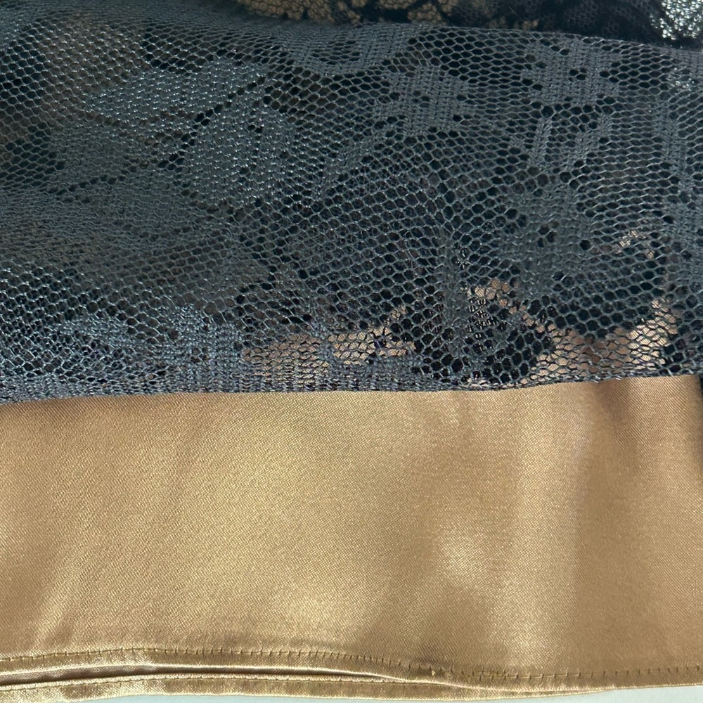 NEW Vintage 90s Y2K Black Lace 
 Skirt Floral Whimsigoth Express - Picture 3 of 5